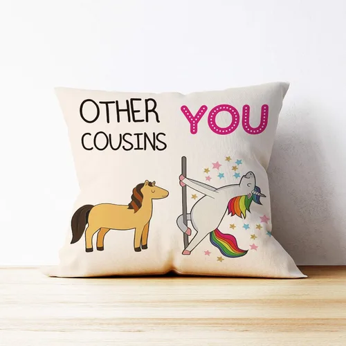 Vista 3 de Mancheng-zi Regalos para primas: fundas de almohada divertidas para primas (18 x 18) para primas mujeres
