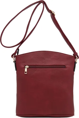 Vista 76 de Bolso cruzado grande con triple bolsillo con cremallera.