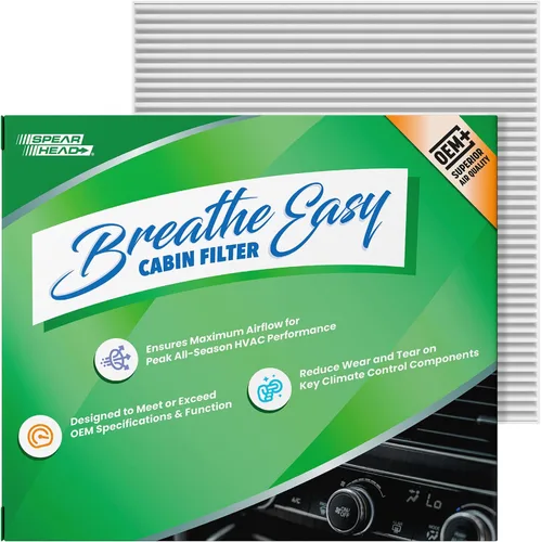 Vista 17 de Spearhead OEM+ Filtro de aire de cabina Particulate Breathe Easy Compatible con 2015-17 Chrysler 200, 2014-18 Cherokee como OEM Proporciona