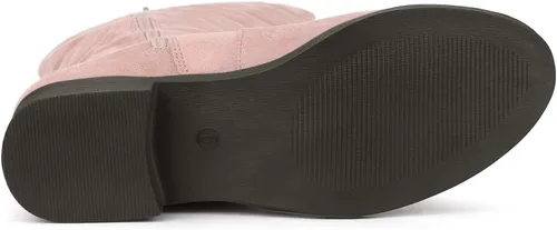 Vista 6 de Allegra K Botas altas hasta la rodilla con cremallera lateral para mujer