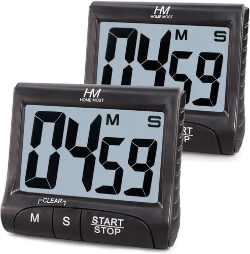 Vista 7 de Temporizador de cocina de pantalla grande de 3 pulgadas, temporizador digital, alarma magnética en una cuerda, temporizadores de cocina blancos