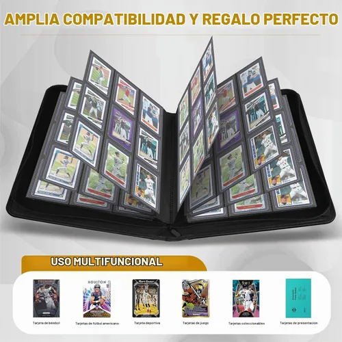 Vista 6 de Carpeta de carga superior, carpeta de tarjetas con 9 bolsillos para 288 Negro