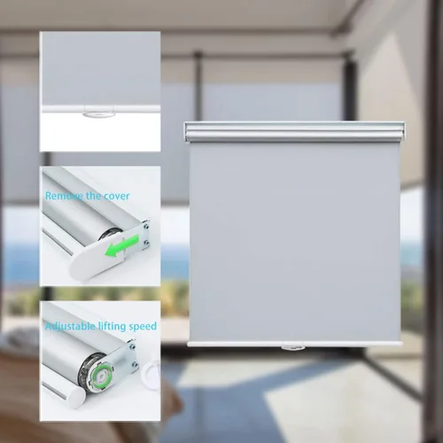 Vista 5 de Persianas enrollables opacas sin cordón, para ventana, tamaño personalizado, persianas de primavera, privacidad, impermeable, con aislamiento