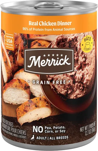 Vista 17 de Merrick Alimento enlatado natural y de primera calidad sin granos, receta húmeda suave y saludable, cena de carne de res real de Texas