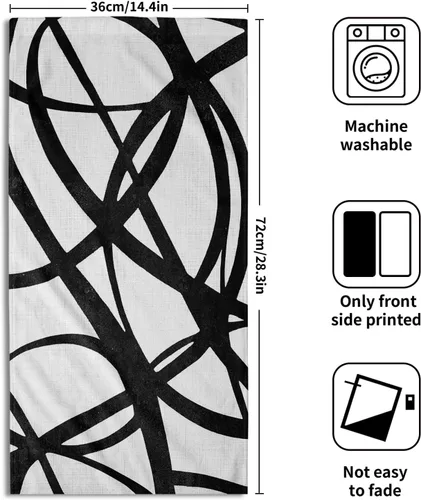 Vista 2 de Giwawa Toallas de mano en blanco y negro – Juego de 2 toallas de baño decorativas para baño, cocina, gimnasio, 14 x 28 pulgadas