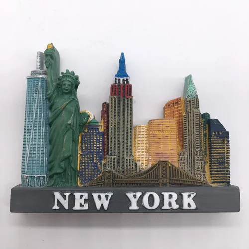 Vista 9 de Imán de nevera de Nueva York, Estados Unidos, resina 3D, hecho a mano, artesanía, turista, viaje, ciudad, recuerdo, colección, etiqueta, nevera