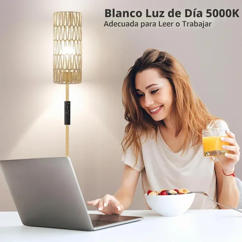 Vista 6 de Ambimall Lámparas de pie de 64 pulgadas para sala de estar con control remoto y colores regulables continuos, temperatura y brillo, lámpara de pie