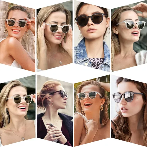 Vista 7 de Dollger Polarized Round Sunglasses for Women Classic Retro Design Womens Trendy Style UV Protection Lens