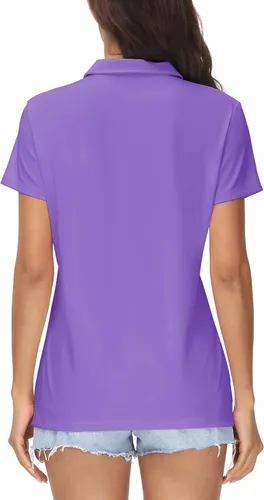 Vista 5 de MAGCOMSEN Polos de golf para mujer, manga corta, UPF 50+, cuello de secado rápido, para tenis, trabajo, atletismo