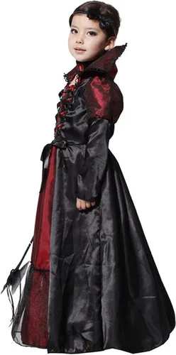 Vista 5 de Disfraz gótico de vampiro de Halloween para niñas vestido de vampiro para cosplay