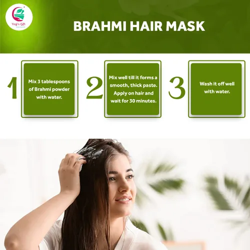 Vista 5 de Yogi's Gift® Brahmi Powder 8 Oz Potenciador y Volumizador Natural del Crecimiento del Cabello Mascarilla Nutritiva para el Cuero Cabelludo