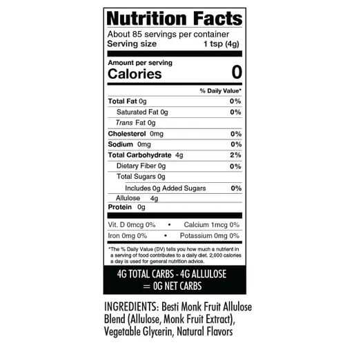 Vista 3 de Wholesome Yum Besti Sustituto Natural de Azúcar Moreno - Mezcla Edulcorante de Fruta del Monje Marrón Keto con Alulosa (Sin Eritritol) - Sin OMG