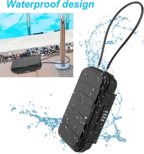 Vista 3 de Caja fuerte portátil, caja de seguridad combinada con código, caja de seguridad antirrobo impermeable con cadena extraíble para playa, dormitorio