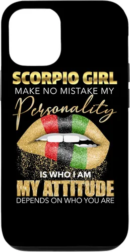 Vista 28 de Scorpio Girl - Funda para iPhone 17, diseño de labios fundidos, color negro