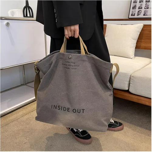 Vista 4 de UICIOP Bolsos de lona para mujer, bolso de trabajo casual para hombro, bolso cruzado con asa superior, bolsos cruzados