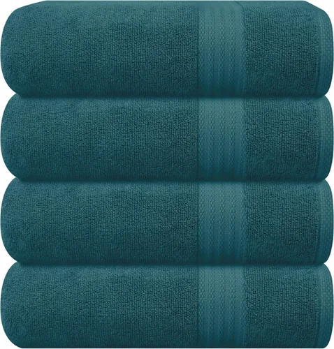 Vista 101 de GLAMBURG Juego de 2 Sábanas de Baño Extra Grandes de Algodón Premium de 700 GSM - 100% Algodón Peinado - 2 Sábanas de Baño 35x70 pulgadas - Calidad