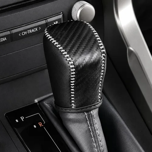 Vista 33 de Great-luck Funda Protectora de Perilla de Palanca de Cambios Automática de Cuero Genuino con Moldura, Accesorios Interiores Personalizados