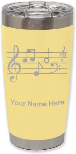 Vista 41 de LaserGram Vaso aislado al vacío de 20 onzas, personal de música, grabado personalizado incluido (negro)