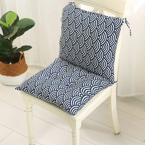 Vista 2 de Cojín para silla de respaldo alto, cojines y cojines de silla de alta calidad, cojín de respaldo y asiento con lazos para patio, jardín, oficina