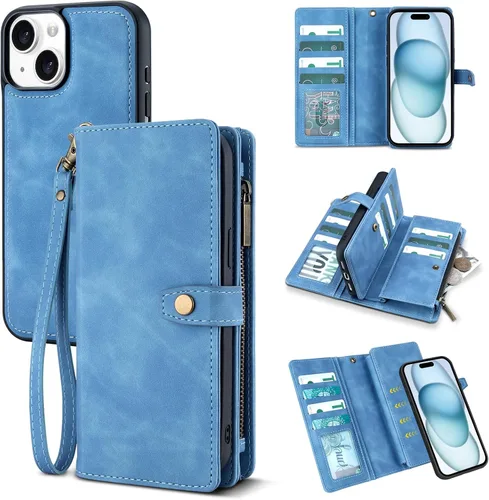 Vista 61 de TwoHead Funda tipo cartera para iPhone 12 Pro Max con tarjetero, funda magnética desmontable para teléfono 12 Pro Max, piel sintética, a prueba