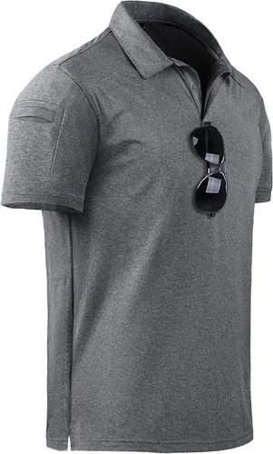 Vista 2 de OneDog Camisas polo de manga corta para hombre, absorben la humedad, atléticas, informales, con cuello, deportivas, camisetas de golf