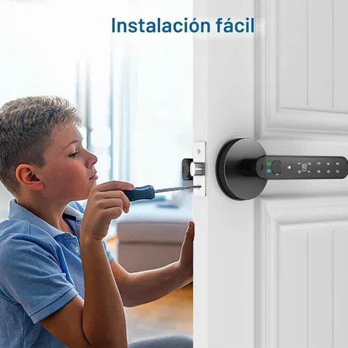 Vista 7 de Foxgard - Cerradura inteligente de huellas dactilares para puerta: Perilla de puerta biométrica de 5 en 1 con impresión digital - Perilla de puerta