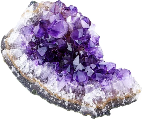 Vista 2 de Jovivi Paquete – 2 artículos de racimos de amatista, cristales naturales de geoda cruda Healng piedra + árbol de cristal de amatista cristales