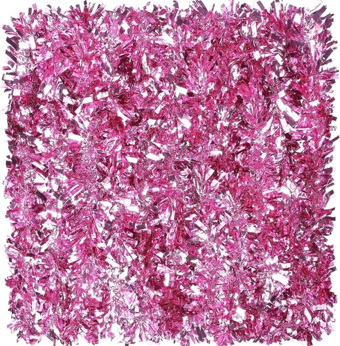 Vista 11 de Guirnalda de oropel de Navidad de 39.4 pies con torsión metálica brillante para colgar en el árbol de Navidad, suministros de fiesta, decoración