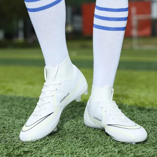 Vista 5 de WANEMIL - Tacos de fútbol unisex para adultos, TFFG, para competición de fútbol juvenil, zapatos de fútbol para interiores y exteriores