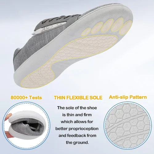 Vista 6 de Zapatos para caminar descalzos para hombre, puntera ancha, sin caída, minimalistas, cómodos, zapatos casuales para gimnasio, conducir oficina