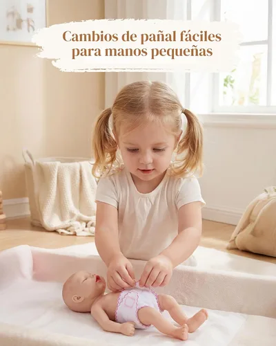 Vista 3 de Babeside - Pañales para muñecas de bebé, 6 pañales reutilizables para muñecas de bebé de 12 a 15 pulgadas Accesorios lavables para muñecas de bebé