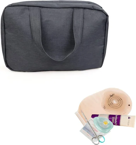 Vista 3 de Bolsa de almacenamiento para accesorios de ostomía, bolsa de viaje, bolsa de aseo colgante, organizador de suministros de ostomía para ostomía