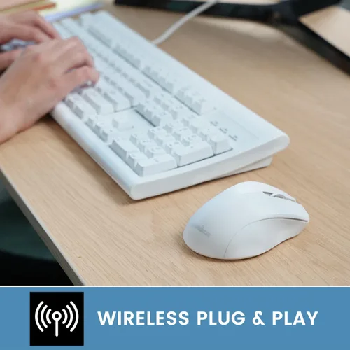 Vista 6 de Perixx PERIMICE-621W - Ratón inalámbrico con clic silencioso y diseño ergonómico - Compatible para PC de escritorio y portátil - Inalámbrico 2.4 GHz