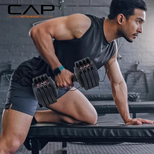 Vista 36 de CAP ADJUSTABELL - Juego de mancuernas ajustables de selección rápida de primera calidad para entrenamiento de fuerza, individuales y pares, 12.5