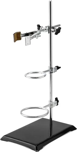 Vista 8 de QWORK Juego de Soportes de Laboratorio, Paquete de 4 Soportes de Laboratorio de Acero con Base de Hierro Fundido, Varilla de 16" L con Abrazadera