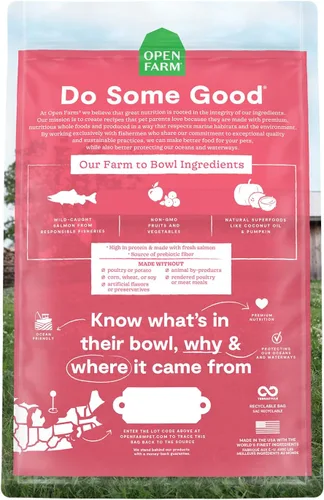 Vista 2 de Open Farm Alimento seco para gatos sin granos, croquetas de salmón