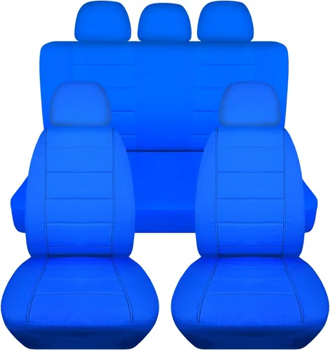 Vista 14 de Totally Covers Fundas de asiento de coche sólidas con 5 fundas (2 delanteras + 3 traseras) para reposacabezas: color negro, ajuste