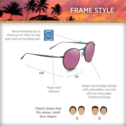 Vista 6 de Maui Jim Gafas de sol clásicas polarizadas Nautilus para hombre y mujer