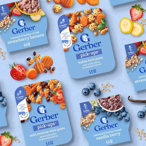 Vista 9 de Gerber Comida para Niños Pequeños, Comida para Bebés, Cereal de Avena para el Desayuno con Cebada, Sabor Vainilla y Frutas del Bosque, Cereal