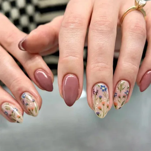 Vista 69 de Uñas postizas a presión medianas con diseño geométrico blanco almendra – 24 uñas postizas reutilizables de ABS brillante, fácil de aplicar, juego