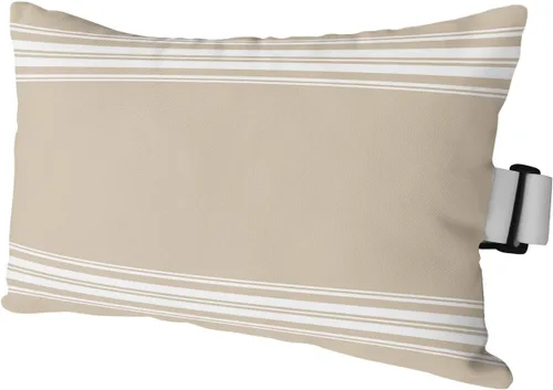Vista 8 de Almohadas reclinables para la cabeza con inserto, almohada lumbar de rayas moradas y blancas con correa ajustable, almohadas de patio impermeables