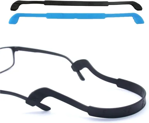 Vista 8 de SAIGO Correa antideslizante de silicona para gafas, retenedores de gafas deportivos, elástico, suave, para hombres y mujeres, 2 unidades, negro, 9.8