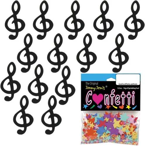 Vista 3 de Confeti Music Clef Note Negro - Paquete al por menor #9725 QS0