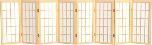 Vista 23 de Biombo portátil simple de 2 pies Biombo diseño Shoji, clásico diseño japonés 4 anchuras, 6 colores, Madera, Negro