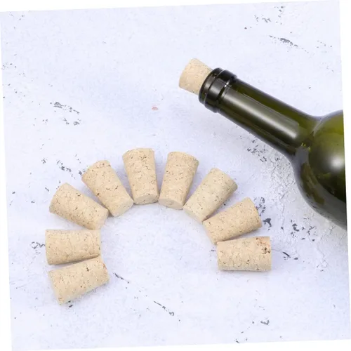 Vista 4 de Elegantes tapones de madera para botellas de vino, 10 unidades, tapones de corcho natural para vino Beige Straight Cork Design, Maintains Natural