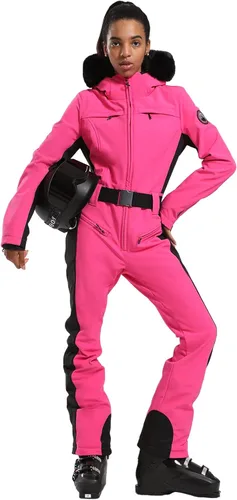 Vista 18 de GSOU SNOW Traje de esquí para mujer, traje de nieve de una pieza, para snowboard, delgado, aislante, impermeable, resistente al viento