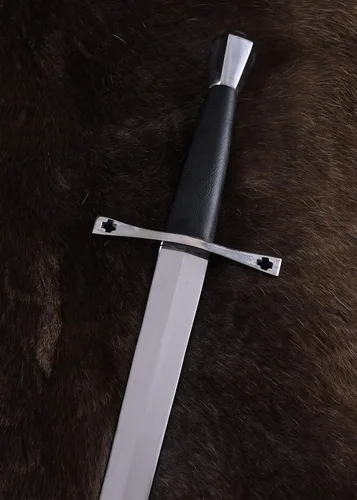 Vista 3 de Battle-Merchant Medieval Arming Sword – One-Handed Knight Sword, Carbon Steel Blade for LARP & Display