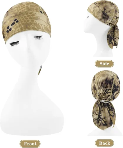 Vista 6 de DOCILA 3 piezas Do Rags para hombre, diseño de calavera, bandana y gorro transpirable