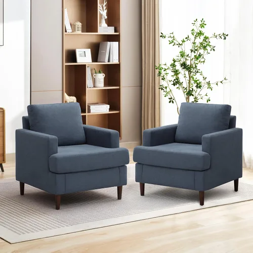 Vista 10 de Weture Silla decorativa Mid-Century, sillón verde, sillas de sala de estar