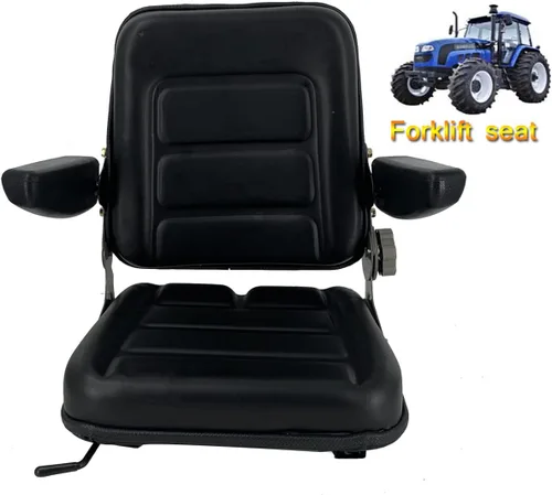 Vista 6 de Asiento universal de tractor de PVC, asiento de cortacésped ajustable, asiento plegable que incluye reposabrazos e interruptor de asiento, 15.4 x 15